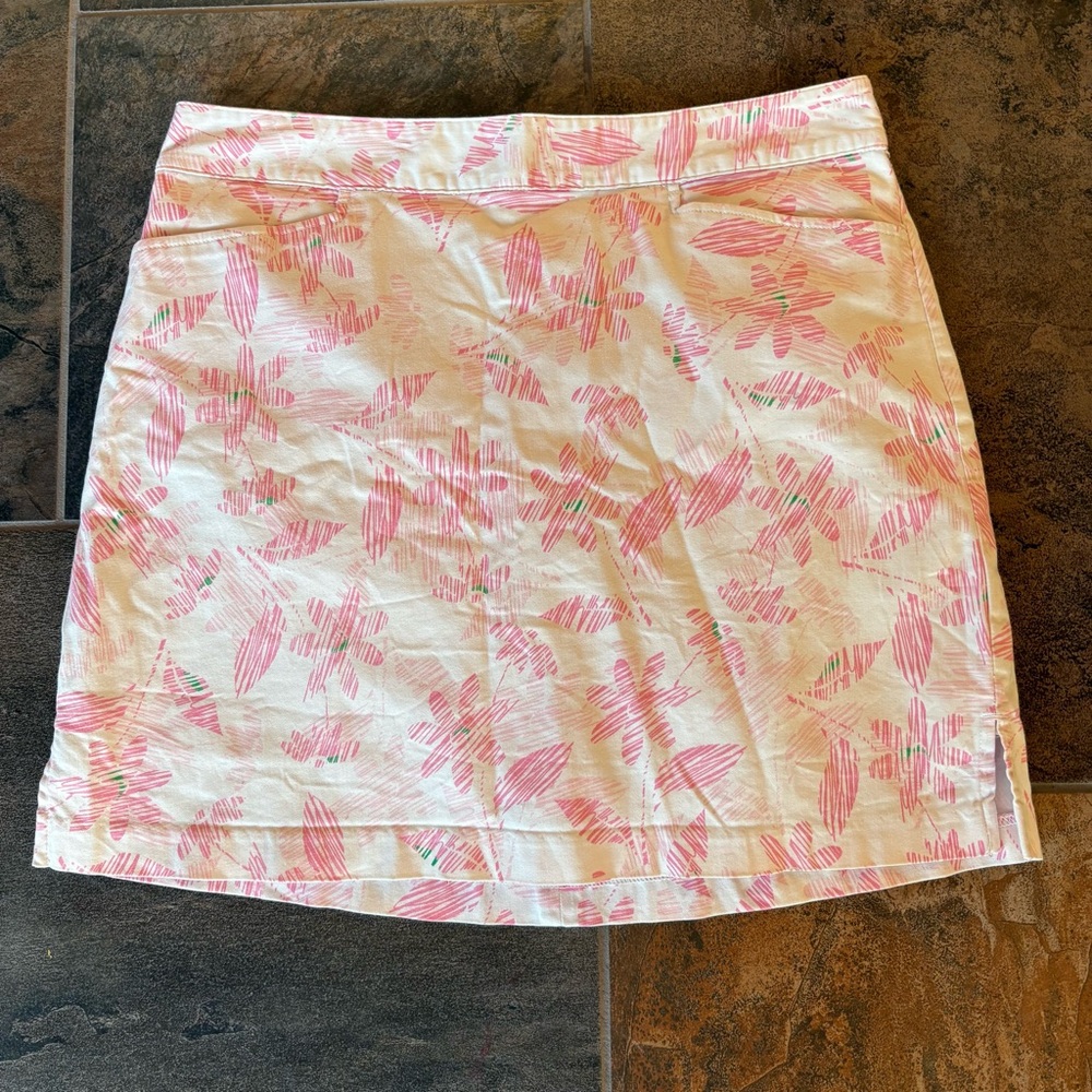 Lady Hagen Golf Skort White with Pink Flowers
